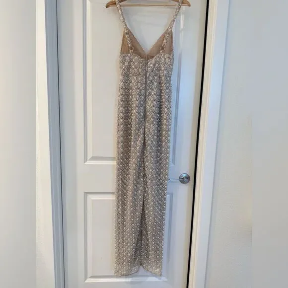 NWOT Bronx and Banco Allegra Silver Sequin Maxi Dress Gown, size XS, S &M - Picture 7 of 11